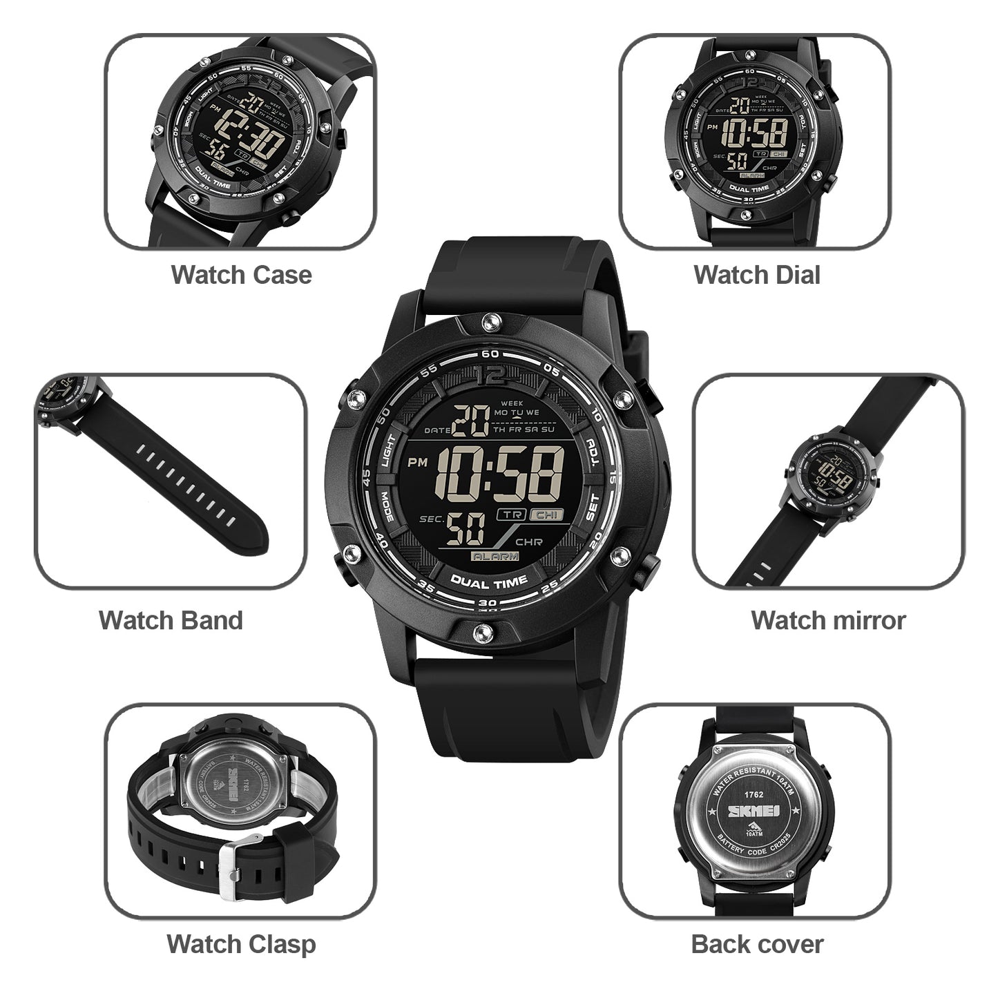 RELOJ SKMEI 1762 DIGITAL RESISTENTE AL AGUA 10 ATM