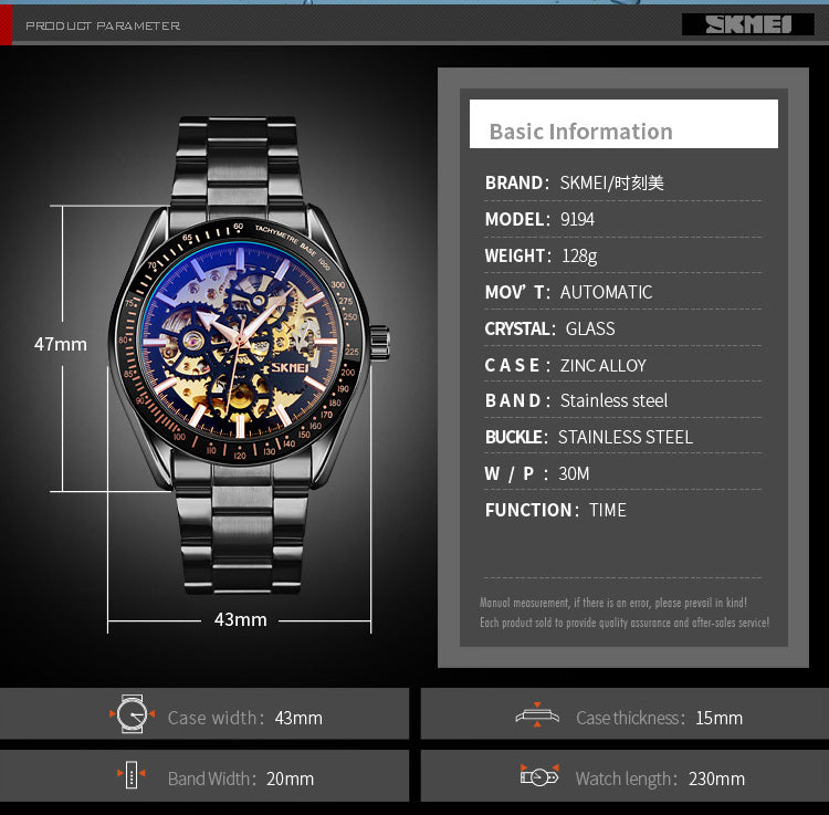 RELOJ SKMEI 9194 AUTOMÁTICO