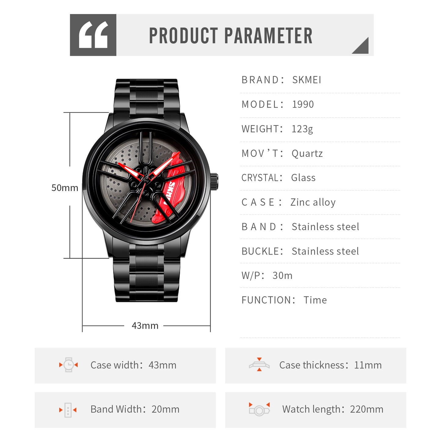 RELOJ SKMEI 1990 ANÁLOGO